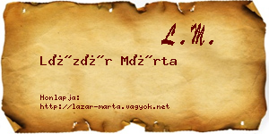 Lázár Márta névjegykártya