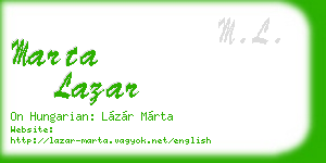 marta lazar business card